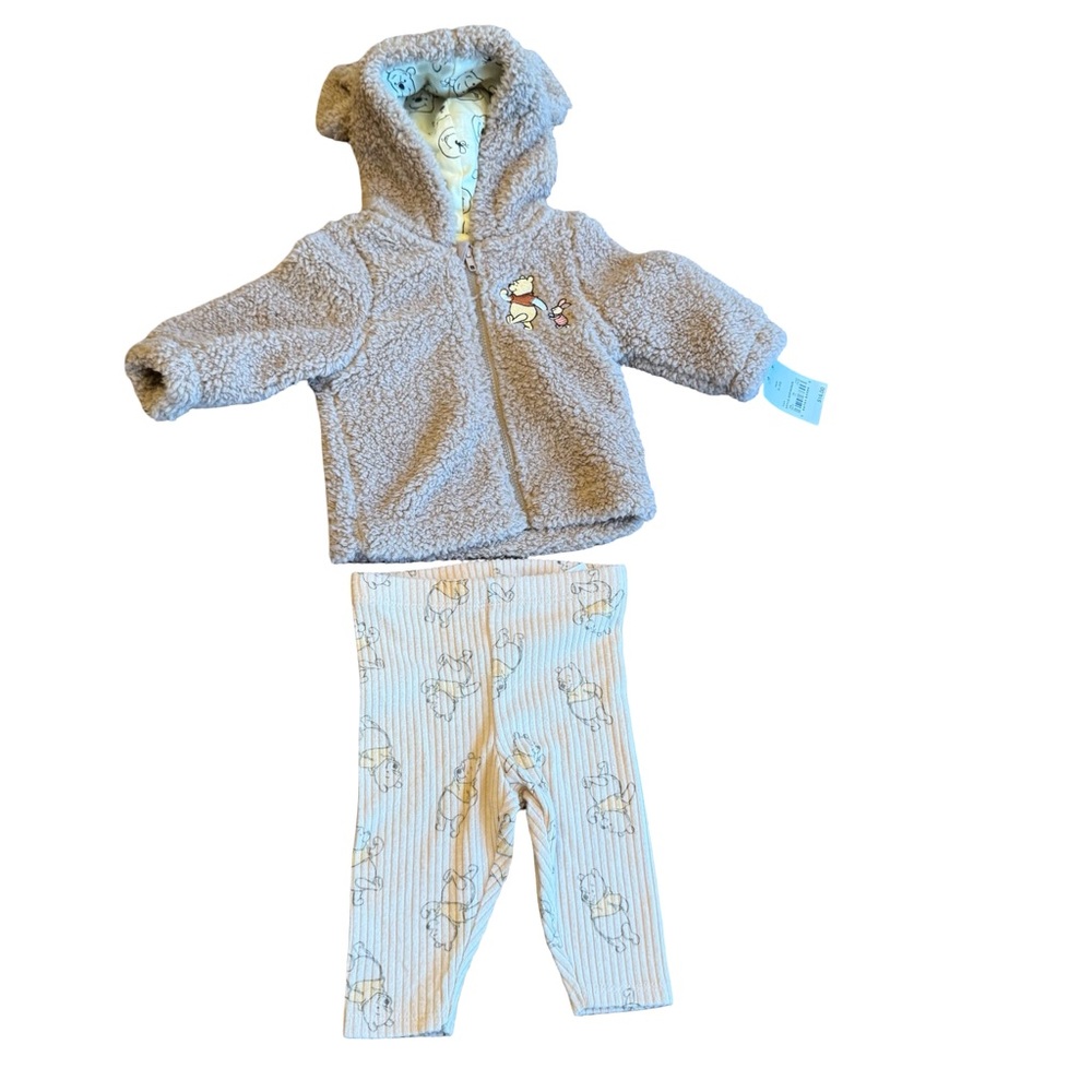 Disney Tan Fleece Hoodie and Striped Pants Set